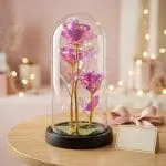 Cúpula con Trío de Rosas Tornasol Holográficas - Imagen 3