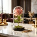 Cúpula de Rosa Eterna Rosada con Luz LED - Imagen 3