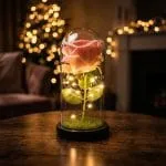Cúpula de Rosa Eterna Rosada con Luz LED - Imagen 2